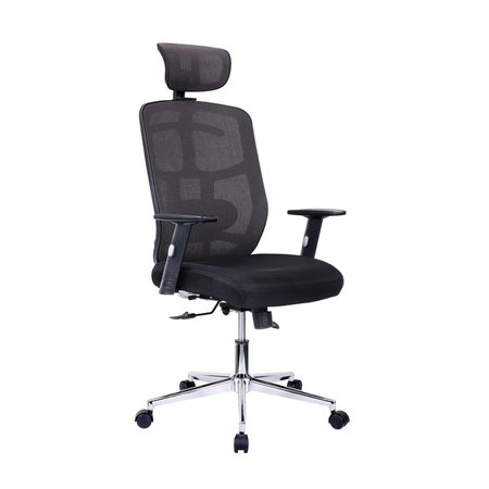 TECHNI MOBILI Techni Mobili RTA-1010-BK High Back Executive Mesh Office Chair with Arms; Lumbar Support & Chrome Base; Black - 26 x 26 x 42.75 in. RTA-1010-BK